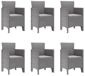 Conjunto de Jantar de Jardim com 7 Peças e Estofos em Rattan Sintético