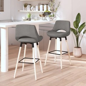 vidaXL Bancos de bar 2 pcs tecido cinzento-claro