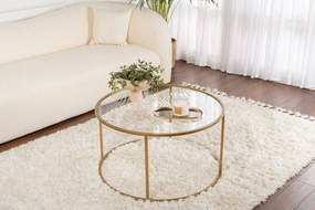 Mesa de Centro Gold-Transparent-80 – Dourado – 80x43x80 cm | Tribo Hom