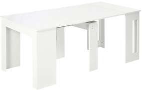 HOMCOM Mesa de Jantar Extensível para 4-6 Pessoas com Lateral Abatível Mesa Auxiliar Multifuncional 180x85x75cm Branco