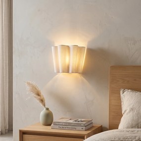 Candeeiro de Parede Japandi Bege com Linho 20cm - Oyster