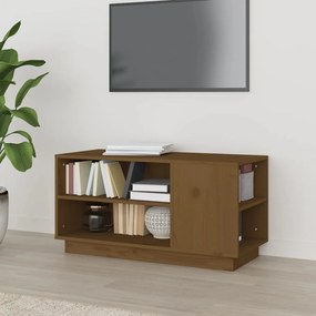 vidaXL Móvel de TV 80x35x40,5 cm madeira de pinho maciça castanho mel