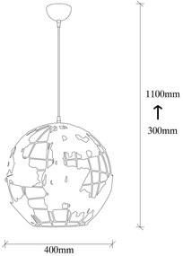 Candeeiro Chandelier Fellini – Preto – 40 cm