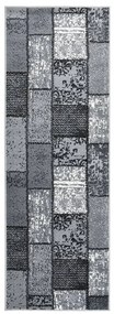 vidaXL Passadeira c/ padrão de blocos 100x300cm polipropileno cinzento