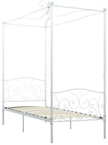 Estrutura de cama com dossel 100x200 cm metal branco