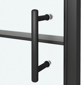 Porta de chuveiro meio vidro fosco temperado 100x178 cm preto