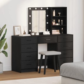 Conjunto de Maquilhagem de 3 Peças vidaXL com LED em Madeira Trabalhad