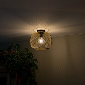 Candeeiro de teto moderno preto com dourado - Bliss Mesh Moderno