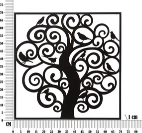 PAINEL DE PAREDE DE FERRO TRÊS 70X1X70 CM PRETO