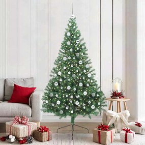vidaXL Árvore de Natal Artificial Pré-iluminada Verde 210 cm PVC