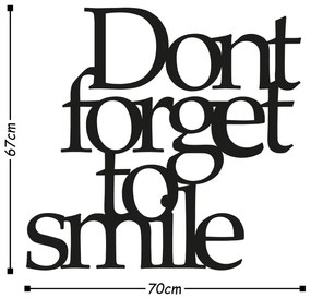 Acessório Decorativo de Parede Dont Forget To Smile – Preto – 70 x 67