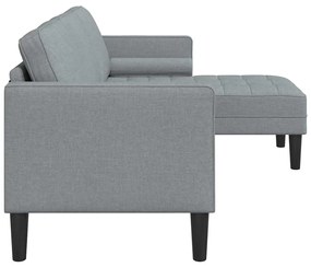 Sofá em L 3 lugares vidaXL Cinzento claro 160 cm em Tecido