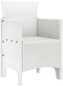 Cadeiras de Jardim 2 pcs Branco 53 x 49 x 85 cm Plástico