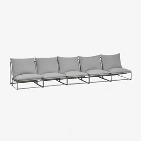 Sofá Modular De Jardim De 5 Peças Amaro Cinza - Sklum