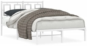 vidaXL Estrutura de cama com cabeceira 120x190 cm metal branco