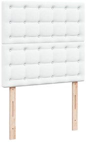 Estrutura de cama otomana com colchões 200x200 cm branco puro