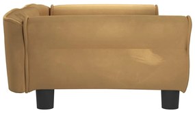 Cama para cães 95x55x30 cm veludo castanho