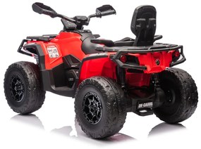 Moto 4 elétrica para crianças 12V Can Am Outlander 4×4 200W rodas Espuma EVA, assento couro Carga até 50Kg Vermelha