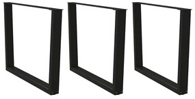 Mesa de jantar pernas 3pcs forma de V 100x(72-73,3)cm aço preto