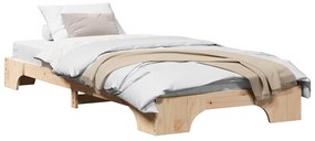 Cama 90x190 cm de madeira de pinho sólido