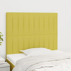 vidaXL Cabeceira de cama 2 pcs tecido 80x5x78/88 cm verde