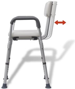 Cadeira de chuveiro alumínio branco