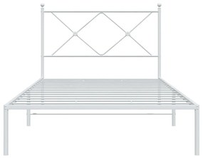 Estrutura de cama com cabeceira 100x200 cm metal branco