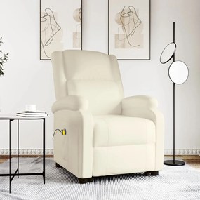 vidaXL Poltrona de massagens elevatória couro artificial cor creme
