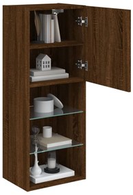 Móvel de TV com luzes LED 40,5x30x102 cm carvalho castanho
