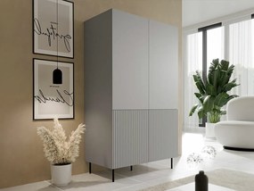 Roupeiro Evartivu 106, Cinzento, 185x80x54cm, 58 kg, Portas para roupeiro: Com dobradiças