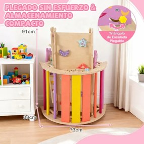 Conjunto de triângulo de escalada para crianças Montessori de madeira dobráveis 8 em 1 para bebés multicolor