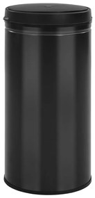 Caixote do lixo com sensor automático 70 L aço carbono preto