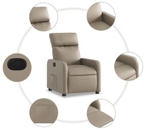 Poltrona reclinável couro artificial cor cappuccino