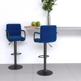 Bancos de bar 2 pcs tecido azul