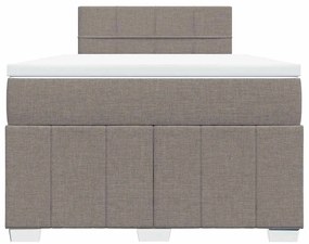 Cama com molas/colchão 120x200 cm tecido castanho-acinzentado