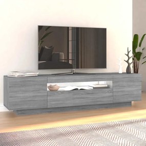 Móvel de TV com luzes LED 160x35x40 cm sonoma cinzento