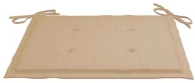 Cadeiras de jardim c/ almofadões beges 6 pcs teca maciça
