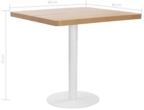 Mesa bistrô 80x80 cm MDF castanho-claro