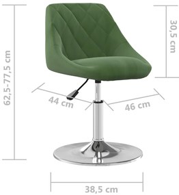 Cadeiras de jantar giratórias 6 pcs veludo verde-escuro