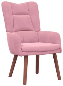 Poltrona Relaxante em Veludo Rosa