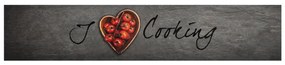 Tapete de cozinha lavável 60x300 cm veludo texto cooking