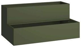 Plantadeira 2-Andares 100x60x45 cm Verde-Azeitado Aço