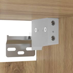 Conjunto de 4 Peças de Armário para TV Montado na Parede Carvalho Arte