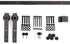 Kit de Instalação de Calha para Porta de Correr sem Obra - Cor Castanh