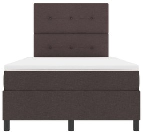 Cama Box Spring com Colchão Castanho Escuro 120x200 cm Tecido