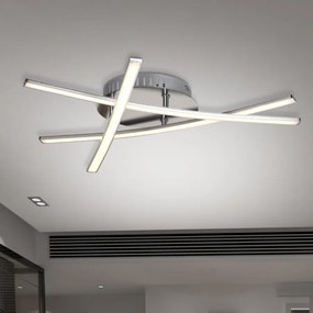 Candeeiro de teto LED Trekant com 3 lâmpadas 45 x 45 x 9 cm Prateado