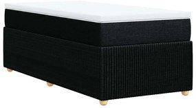 Cama com molas/colchão 100x200 cm tecido preto