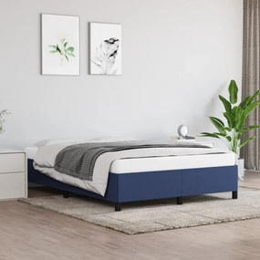Estrutura de cama sem colchão 140x200 cm tecido azul