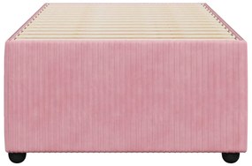 Estrutura de cama 90x200 cm veludo rosa