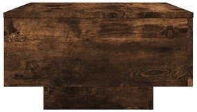 Mesa de centro com luzes LED 55x55x31 cm carvalho fumado